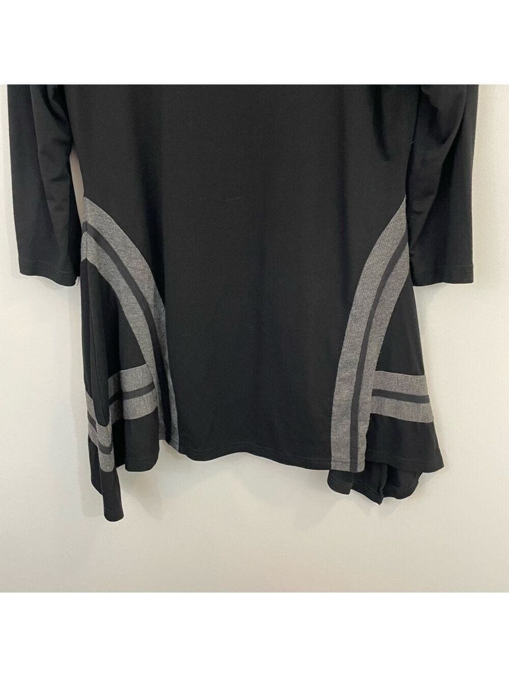 Paolo Tricot Lagenlook Tunic Top Dress Womens M Black Cowl Neck Artsy Slouchy - Picture 9 of 10